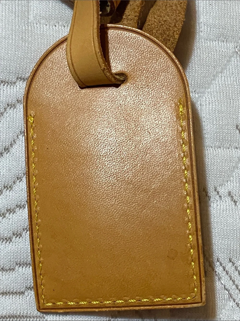 Louis Vuitton Tan Leather Luggage Tag with Strap